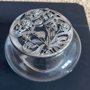 1999 Rawcliffe pewter flower potpourri jar